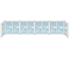 Остекление балкона 1-515/9М 7800х1500